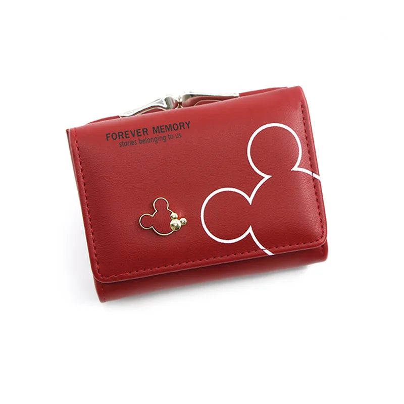 Disney Mickey Mouse Damen Geldbörse - Pequeña cartera de piel sintética para mujeres y niñas con diseño de dibujos animados 