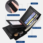 Modisches Herren Leder Portemonnaie – Kurze Geldbörse mit Kartenfächern, Ausweisfenster & Multifunktion für Schüler und Studenten