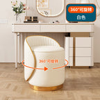 360° drehbarer Lederhocker aus Kunstleder – Moderner Schmink- &amp; Eingangsbereich-Hocker für Flur, Wohnzimmer &amp; Schlafzimmer