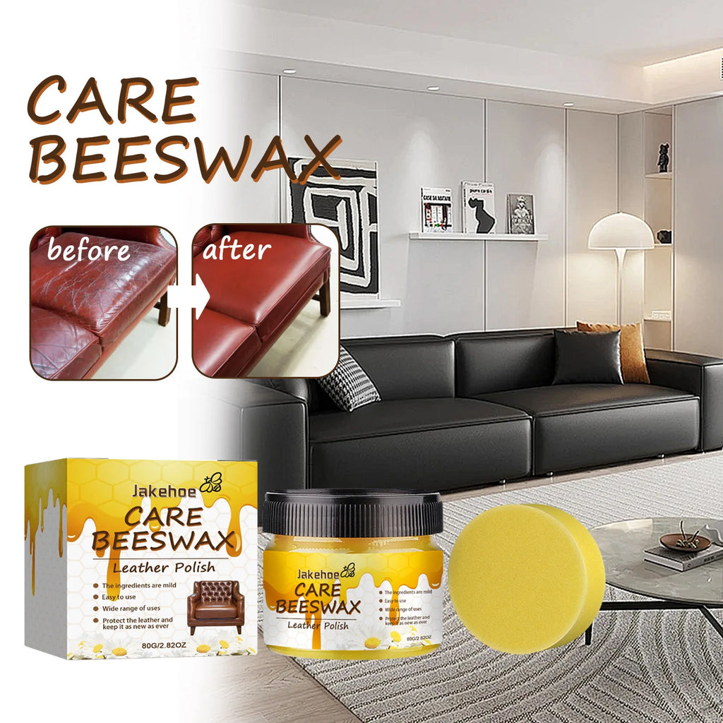 Lederpflege Wachs mit Bienenwachs – Möbel- &amp; Auto Lederpolitur für Sofa, Autositz, Lenkrad &amp; Holzoberflächen 