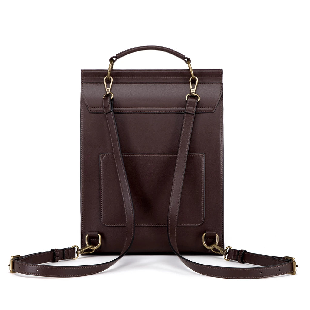 Cnoles Damen Leder Rucksack Vintage – Große Casual Schultertasche aus Spaltleder für Schule, College & Reisen, modischer Laptop-Rucksack für Frauen