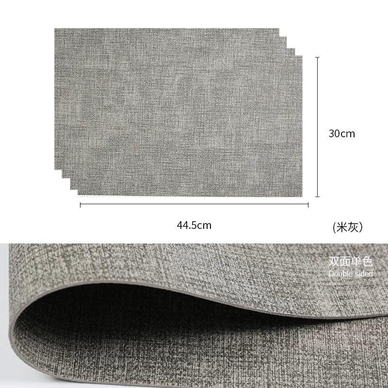 Tabletex Luxuriöse PVC-Kunstleder Tischsets in Weiß – Stoffoptik, wasserdicht & pflegeleicht im japanischen Stil (4er Set)