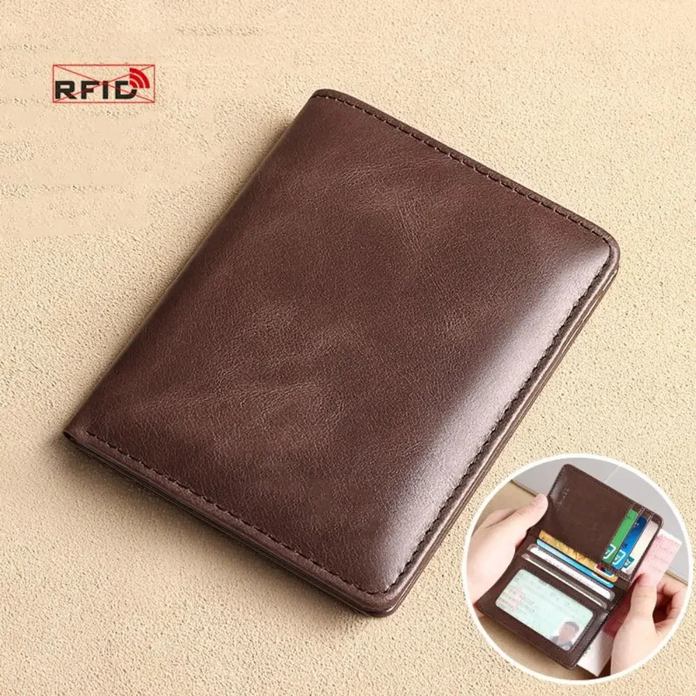 Vintage Herren Mini Geldbörse – Slim Wallet con RFID-Schutz, Kartenhalter y Geldclip para hombre 