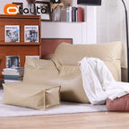 King Size Sitzsack Bezug aus Kunstleder – Bequemer Bean Bag Sofa Cover ohne Füllung für Gaming, Filme & Entspannung