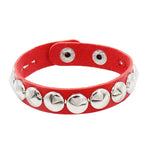 Punk Nieten Kettenarmband aus PU-Leder – Rock Style Lederarmband mit Spikes & Metallkette, Unisex Wristband für Damen & Herren