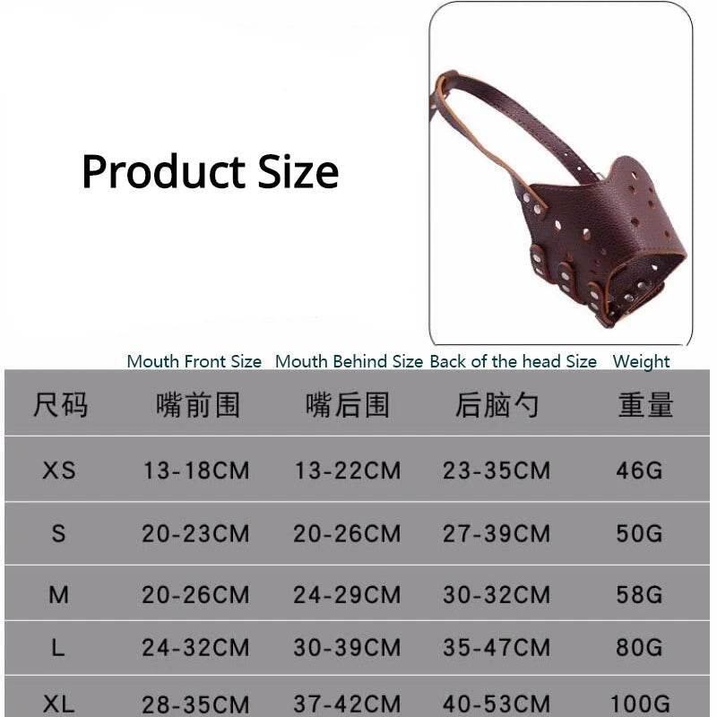 Verstellbarer Hunde Maulkorb aus PU-Leder – Atmungsaktive Anti-Bellen, Beißen & Kauen Hundemaske für Welpen & Hunde (5 Größen)