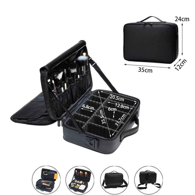 Professioneller Make-up Koffer aus PU Leder – Große Kapazität, Reise & Beauty Organizer, Kosmetik Box