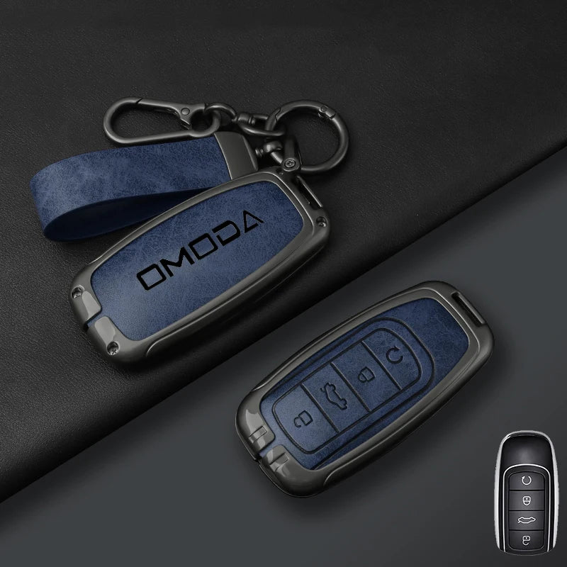 Funda de cuero de metal premium para coche Chery Omoda - Funda para llave para Omoda C5, E5, C9, Omoda 5 y 9 (EV y PHEV 2024-2025)