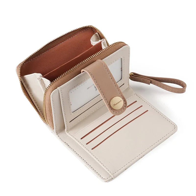 Japanische Cute Cat Damen Geldbörse – Kurze Studentin Wallet mit Reißverschluss, Kartenfächern & Münzfach