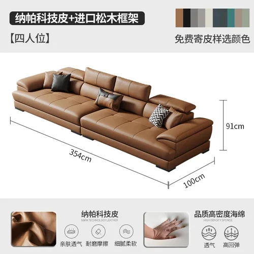 Europäisches Luxus Ecksofa aus Echtleder – Modulares L-Form Designer-Sofa for das Wohnzimmer, moderne et élégant