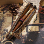 Mini cuir Stifteetui mit Reißverschluss – véritable étui à stylos en cuir pour votre sac de rangement pour l'école et le bureau