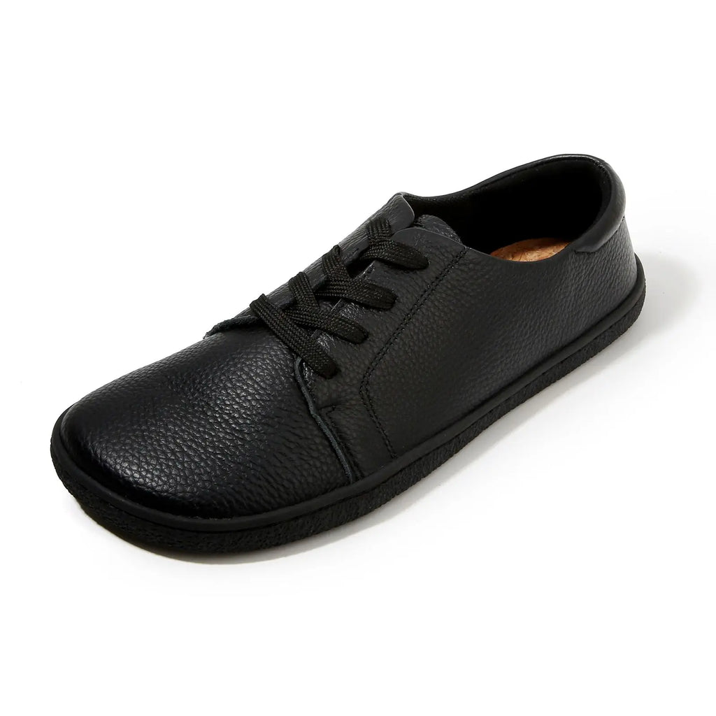 TONGLEPAO Barfuß Leder Sneaker – Zero Drop Schuhe aus echtem Rindsleder, breite Zehenbox & weiche Korksohle für Damen & Herren