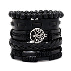 Viking Lederarmband mit Totenkopf – Verstellbares Herren- & Unisex Armband im Neo-Gothic Stil, Geflochtenes Lederarmband