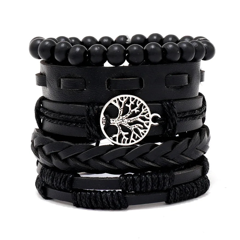 Viking Lederarmband mit Totenkopf – Verstellbares Herren- & Unisex Armband im Neo-Gothic Stil, Geflochtenes Lederarmband