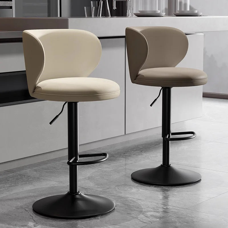 Luxus Leder Barhocker – Moderner minimalistischer Design-Barstuhl, höhenverstellbar & drehbar für Bar, Restaurant und Counter