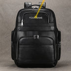 Newsbirds Leder Rucksack für Herren – Großer Business Laptop Rucksack aus echtem Rindsleder mit USB-Anschluss (bis 17 Zoll)