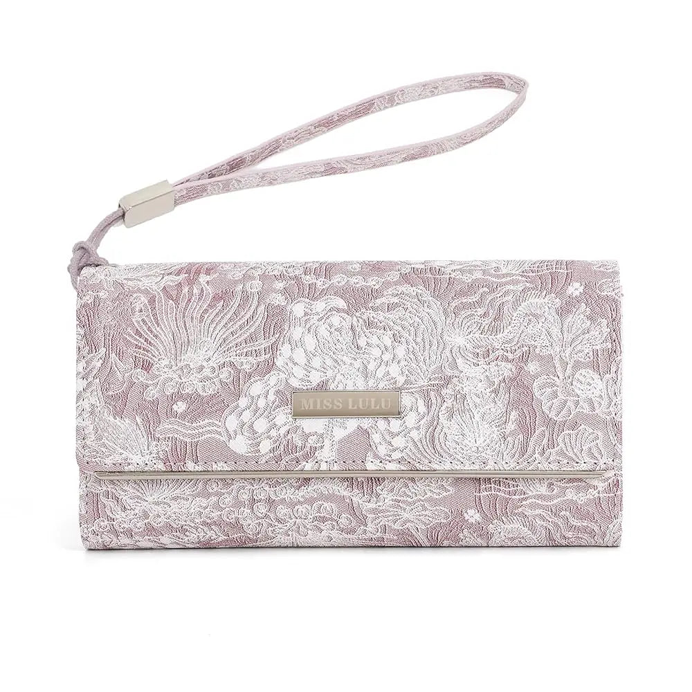 Miss Lulu Damen Geldbörse – Bunte Langbörse aus PU-Leder mit großem Fassungsvermögen und Kartenfächern