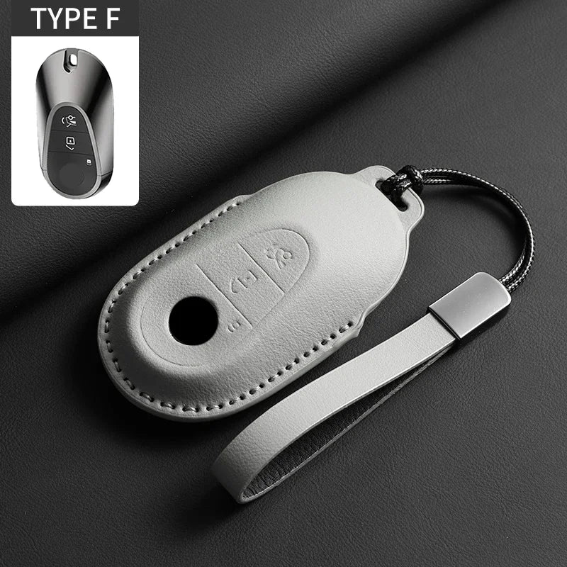 Vollumschließende Flip Leder Autoschlüssel Hülle für Mercedes-Benz – Premium Key Case Cover für A, C, E, S, G-Klasse, GLC, CLA, GLB, GLS, GLA (W177/W205/W213/W222/X167)