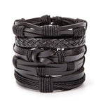 Viking Lederarmband mit Totenkopf – Verstellbares Herren- & Unisex Armband im Neo-Gothic Stil, Geflochtenes Lederarmband