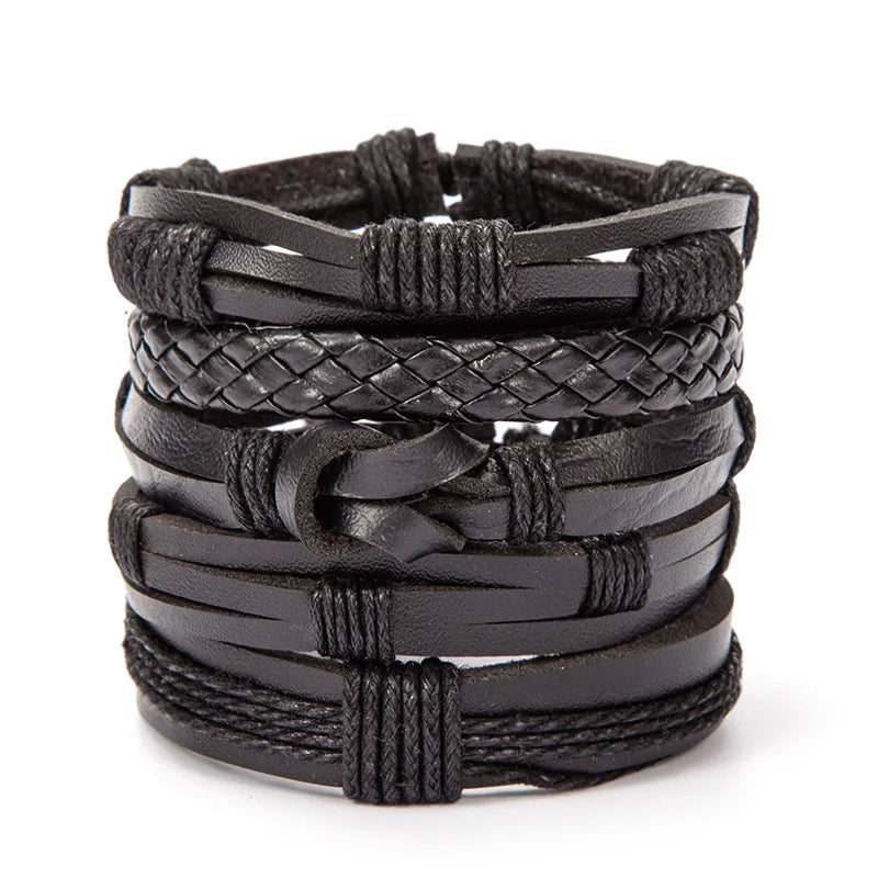 Viking Lederarmband mit Totenkopf – Verstellbares Herren- & Unisex Armband im Neo-Gothic Stil, Geflochtenes Lederarmband