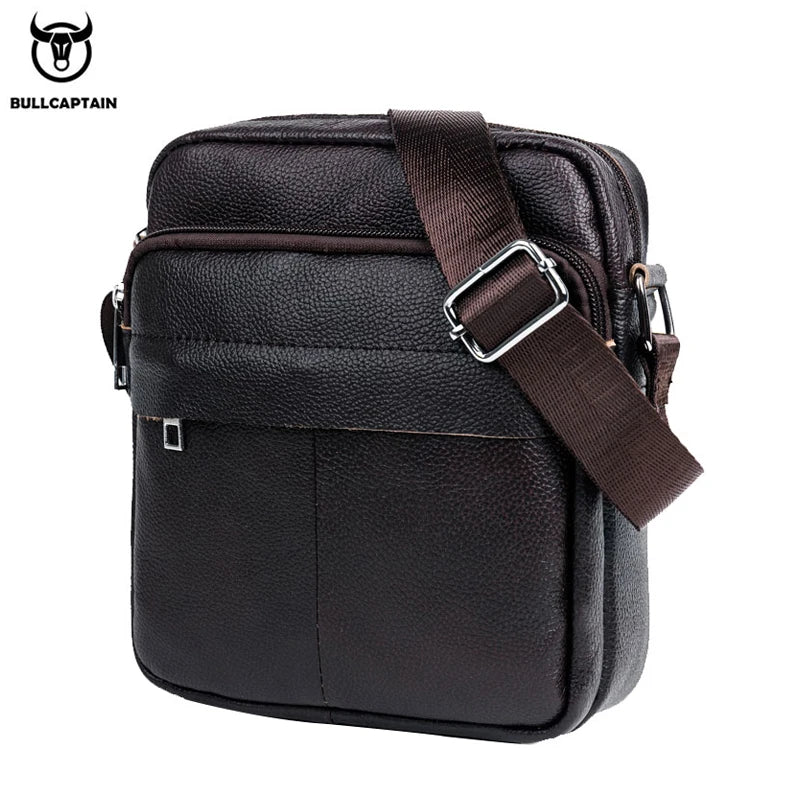 BULLCAPTAIN Herren Leder Messenger Bag - Hochwertige Schultertasche für Business, Reisen &amp; Freizeit