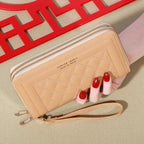 FOREVER LOVELY Damen Langgeldbörse aus PU-Leder – Luxus Wallet mit Quaste, Doppel-Reißverschluss, Kartenfächern &amp; Handyfach 