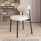 Italienischer Polster-Esszimmerstuhl aus Leder – Moderner Küchenstuhl mit Rückenlehne, High-Density Schaum &amp; stabilem Eisenrahmen im nordischen Design