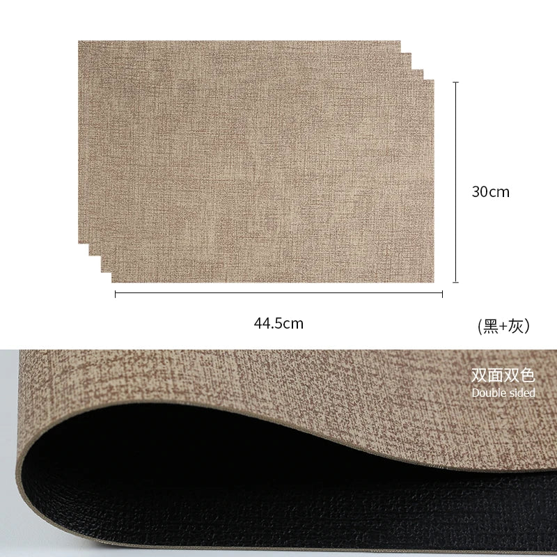 Tabletex Luxuriöse PVC-Kunstleder Tischsets in Weiß – Stoffoptik, wasserdicht & pflegeleicht im japanischen Stil (4er Set)