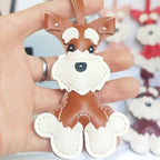 Kawaii Schnauzer Hunde-Schlüsselanhänger aus PU-Leder – Niedlicher Cartoon Tier-Keychain als Taschen- & Rucksack-Charm für Damen & Herren