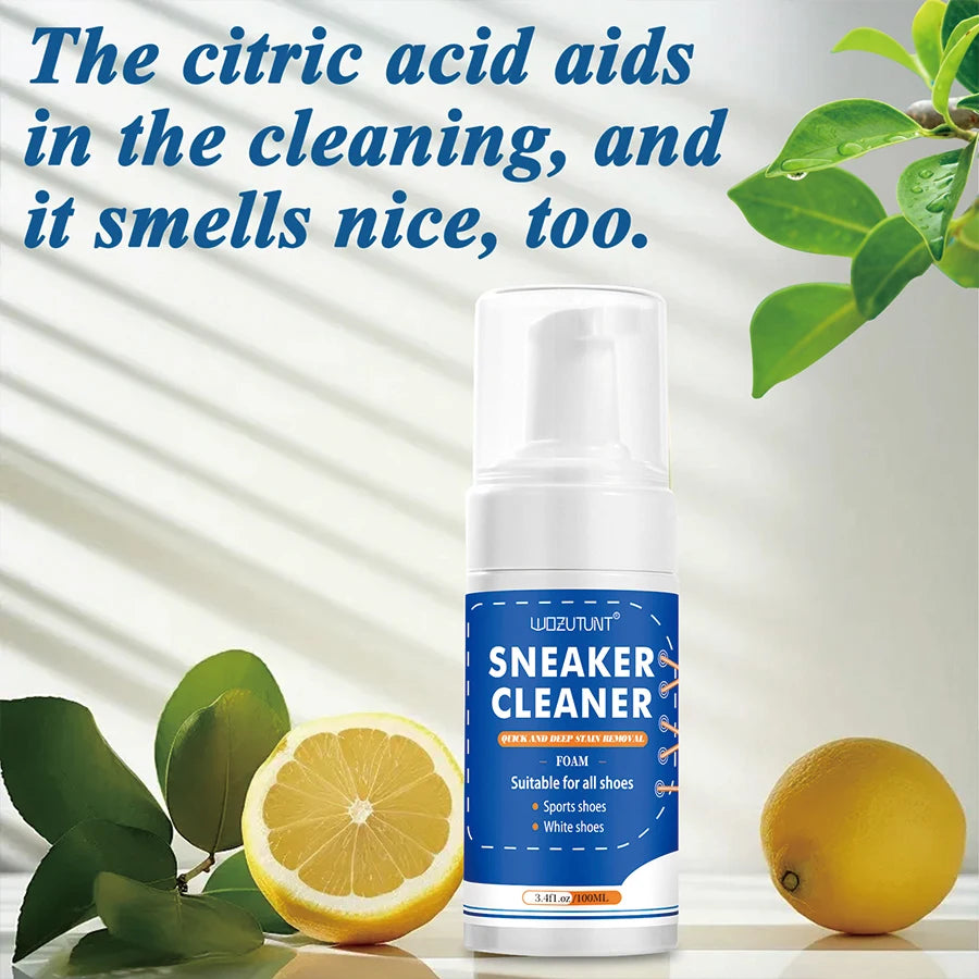 100 ml Weißer Schuhreiniger Schaum – Trockenreinigung ohne Auswaschen für Leder, Wildleder, Lammfell & Sneaker