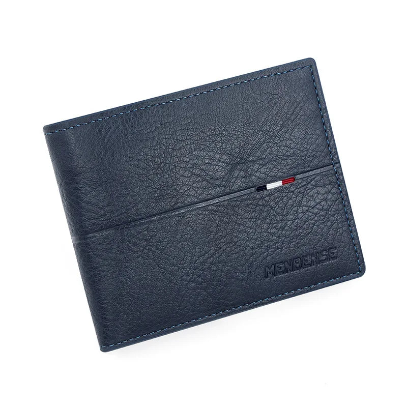 Slim Herren Geldbörse – Kurzform PU Leder Wallet mit Karten-, Foto- &amp; Münzfach