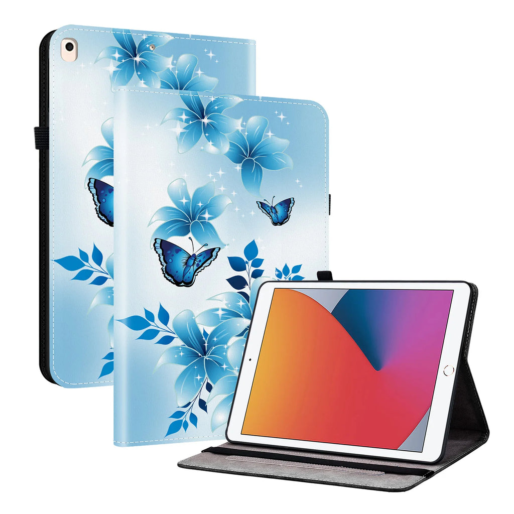 Funda de cuero premium para iPad Air 11 y 13 (2025), iPad Pro 11 y 13 (2024/2025), iPad 10.9 (2022), iPad 5.–8. Generación y iPad mini – Stoßfeste Schutzhülle aus PU-Leder