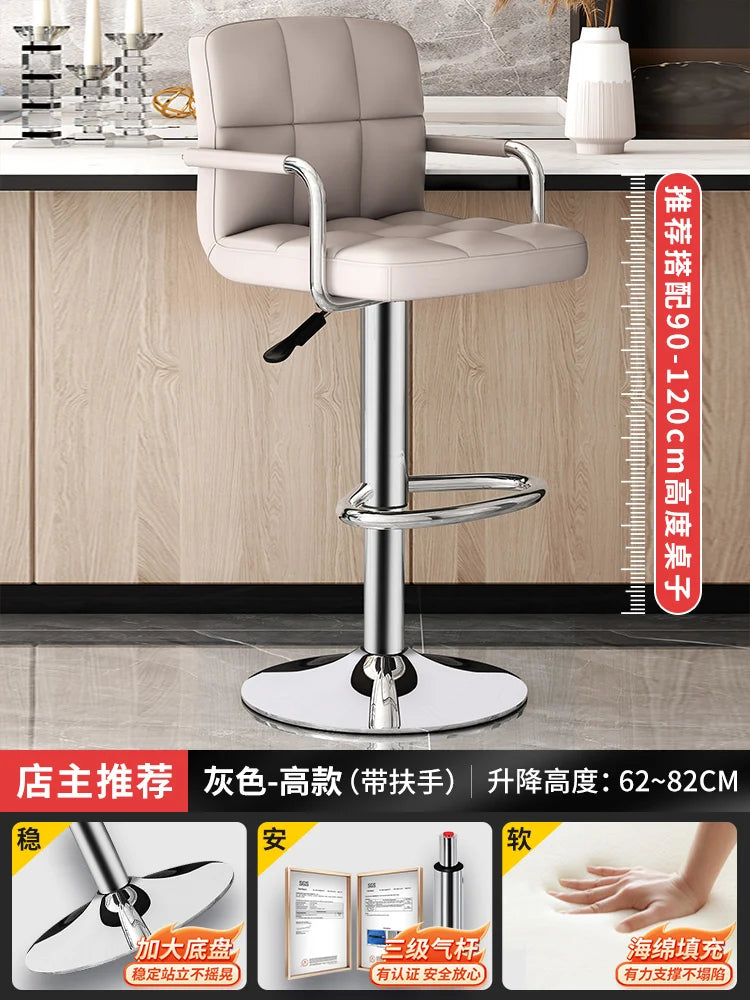 Designer Leder Barhocker in Schwarz – Moderner minimalistischer Barstuhl, ergonomisch & komfortabel für Bar, Schlafzimmer und Gewerbe