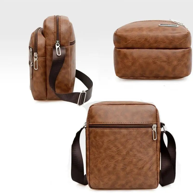 Herren PU-Leder Crossbody &amp; Schultertasche: bolso bandolera de negocios, riñonera y bolso de moda