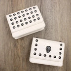 Étui télémètre de golf en cuir PU – Étui magnétique avec motif tête de mort pour outil de mesure laser 