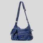 MR.YLLS Vintage Schultertasche für Damen – Bolso bandolera de cuero de PU con mehreren Fächern, Retro Y2K Motorrad-Tasche 2024