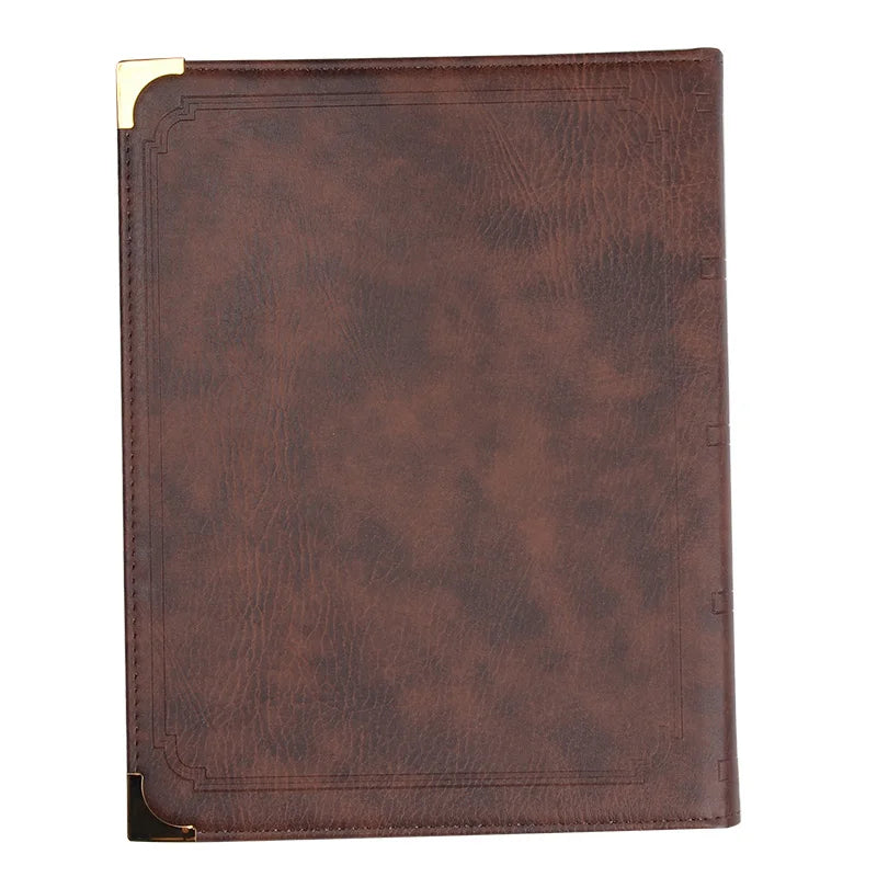 A4 PU Leder Menühalter für Restaurant &amp; Hotel – Robuste Speisekartenmappe mit 7 Taschen in Schwarz, Braun oder Weinrot 