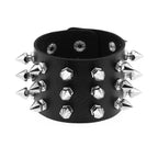 Punk Rock Nietenarmband aus Leder – Gothic Cuff Bracelet für Damen & Herren, Unisex Armband für Alltag, Karneval, Valentinstag & Halloween