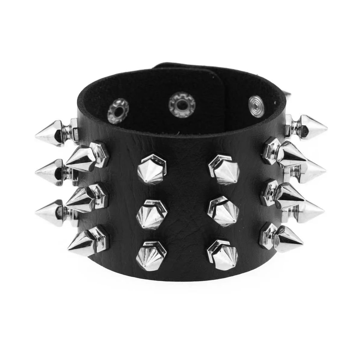 Punk Rock Nietenarmband aus Leder – Gothic Cuff Bracelet für Damen & Herren, Unisex Armband für Alltag, Karneval, Valentinstag & Halloween