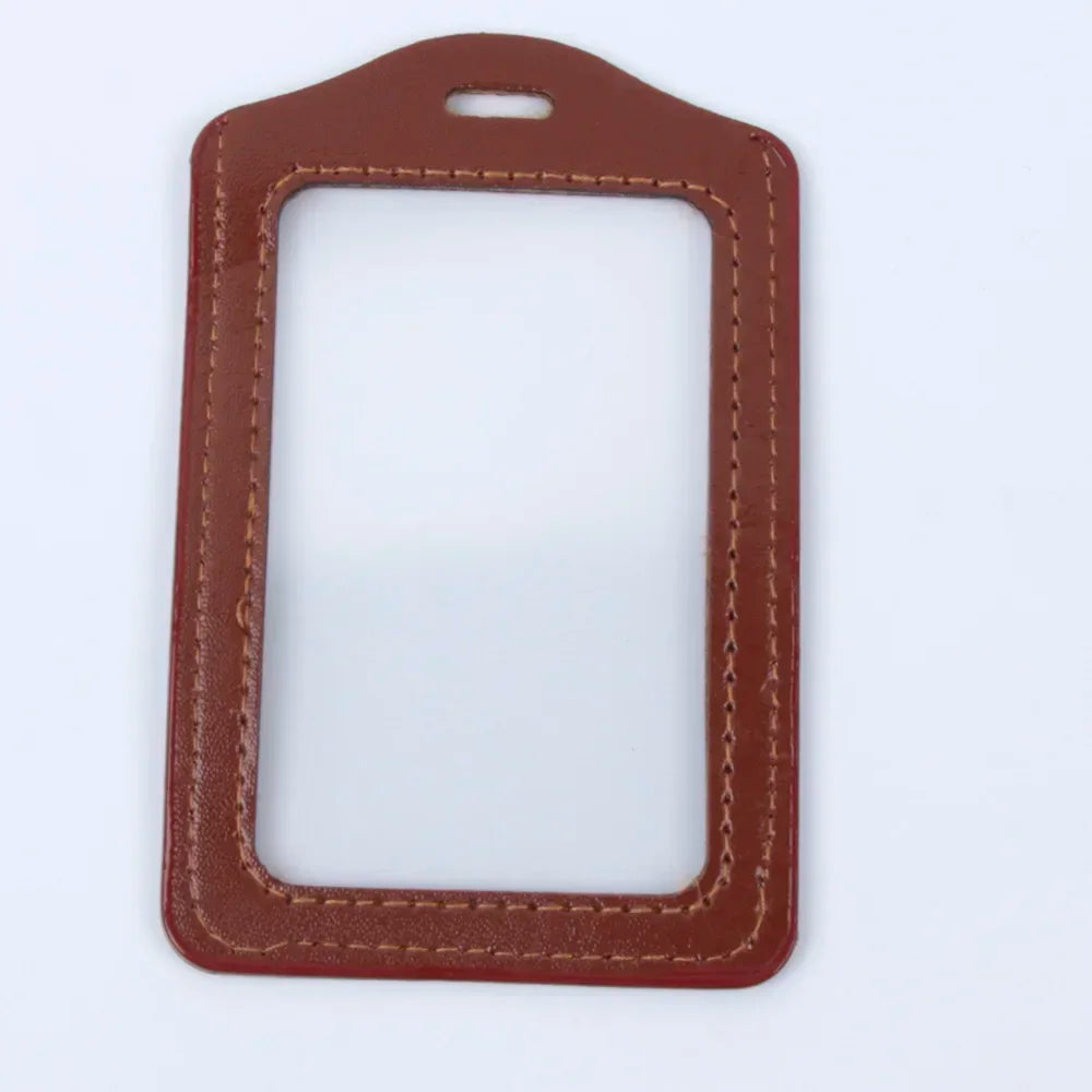 ID Kartenhalter aus PU-Leder mit Klarsichtfenster – Business Badge Case mit farbigem Rand &amp; Lanyard-Ösen für Damen &amp; Herren 