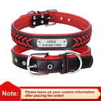 Graviertes Leder Hunde-Halsband mit Namensschild – Geflochtenes, personalisiertes ID-Halsband aus Leder für mittelgroße &amp; große Hunde 