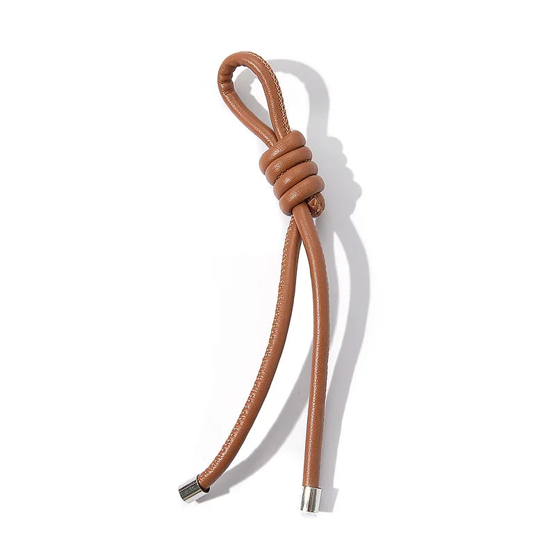 Modischer PU-Leder Seil-Schlüsselanhänger – Vielseitige Hängedekoration für Schlüssel, Handy & Tasche mit O-Ring in Goldoptik