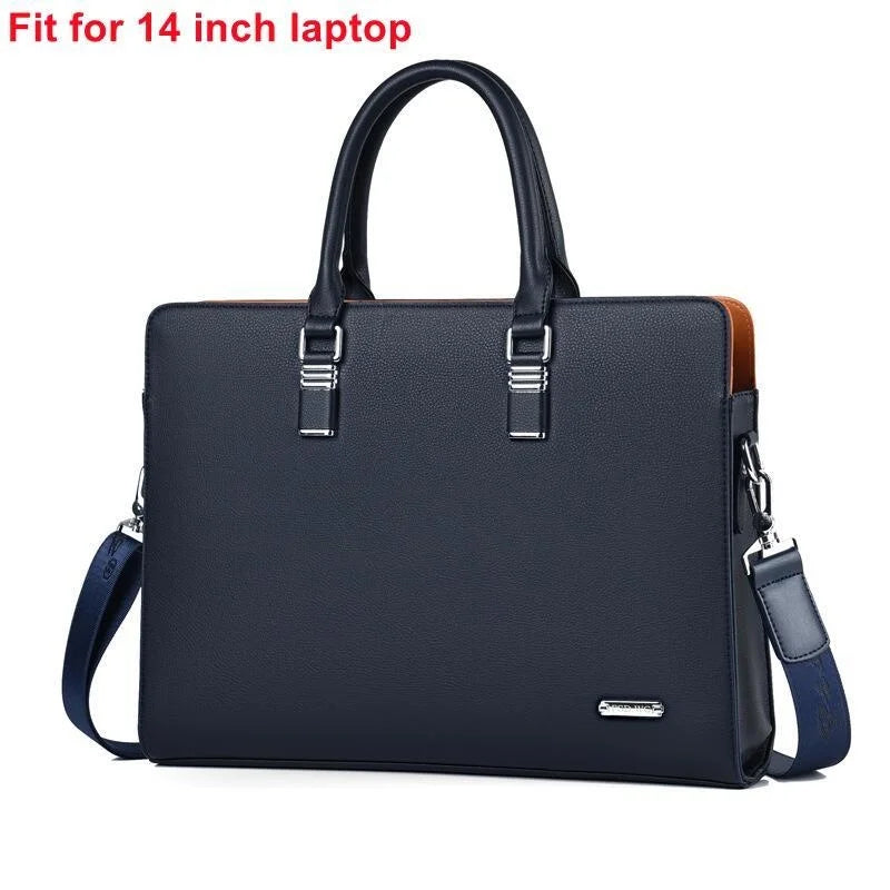 MOTAORA Herren PU-Leder Laptoptasche – Business Briefcase & Messenger Bag für 14–15,6 Zoll Laptop, Arbeit & Büro