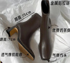 UETEEY Bottines pour femmes avec forme unique – Stiefeletten confortables avec blocage, confort et design rétro