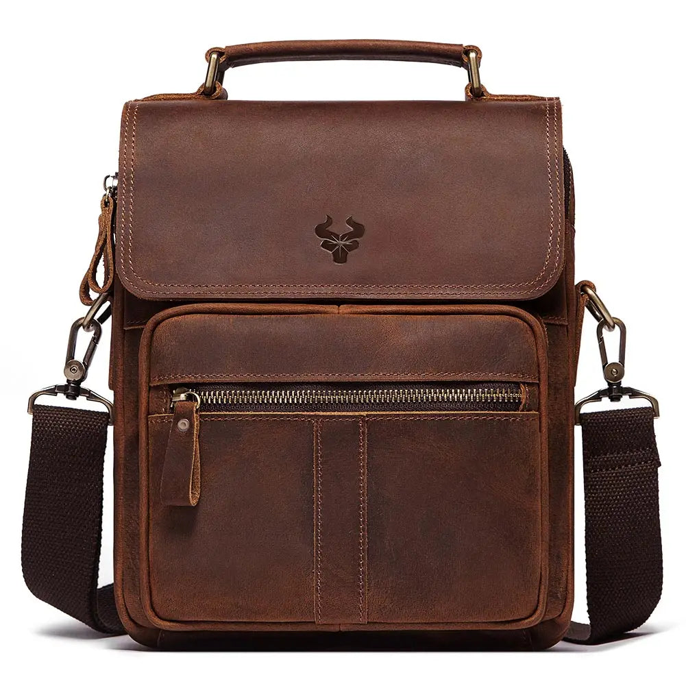 HUMERPAUL Herren Leder-Umhängetasche – Luxuriöse Business Messenger Bag en cuir véritable avec housses de protection pour hommes