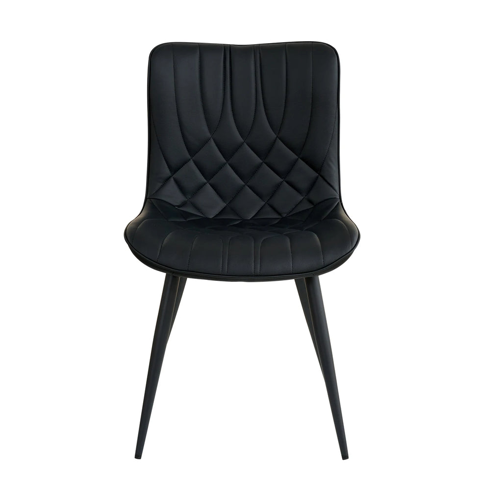 Esszimmerstühle 4er-Set aus Kunstleder – Gepolsterte Dining Chairs im gesteppten Retro-Design mit Metallbeinen, modern & luxuriös