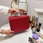 PU-Leder Kosmetik- & Kulturbeutel mit Griff – Große, portable Make-up Reise- & Toiletry Bag mit viel Stauraum für Damen