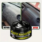 Agent de réparation de plastique automobile – Kristallklarer Leder- &amp; Innenraum-Erneuerungswachs für Auto, Tiefschwarzer Glanz &amp; Schutz