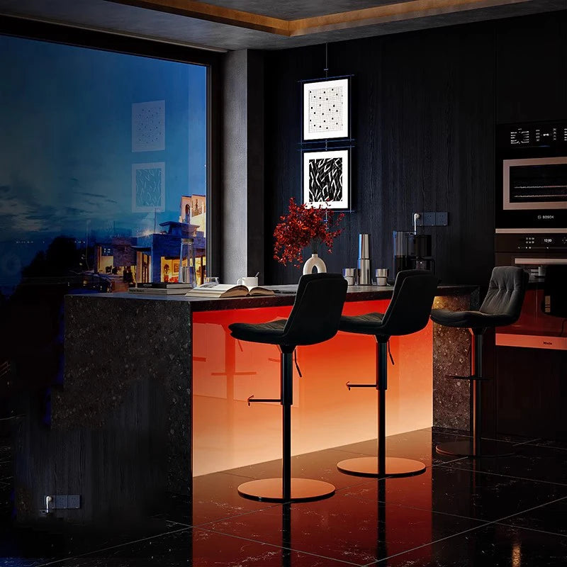 Moderner Leder-Barstuhl für Restaurant & Bar – Minimalistischer Designer Barhocker mit Rückenlehne, komfortabel & stilvoll