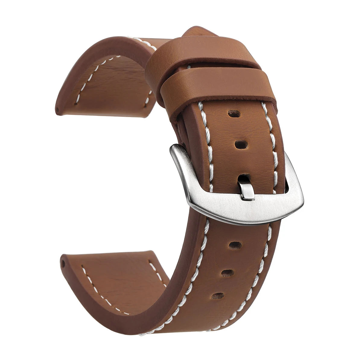 SAMCO Sport Vintage Leder-Uhrenarmband mit Edelstahlschließe – Klassisches Watchband 18 / 20 / 22 / 24 mm für Armbanduhren